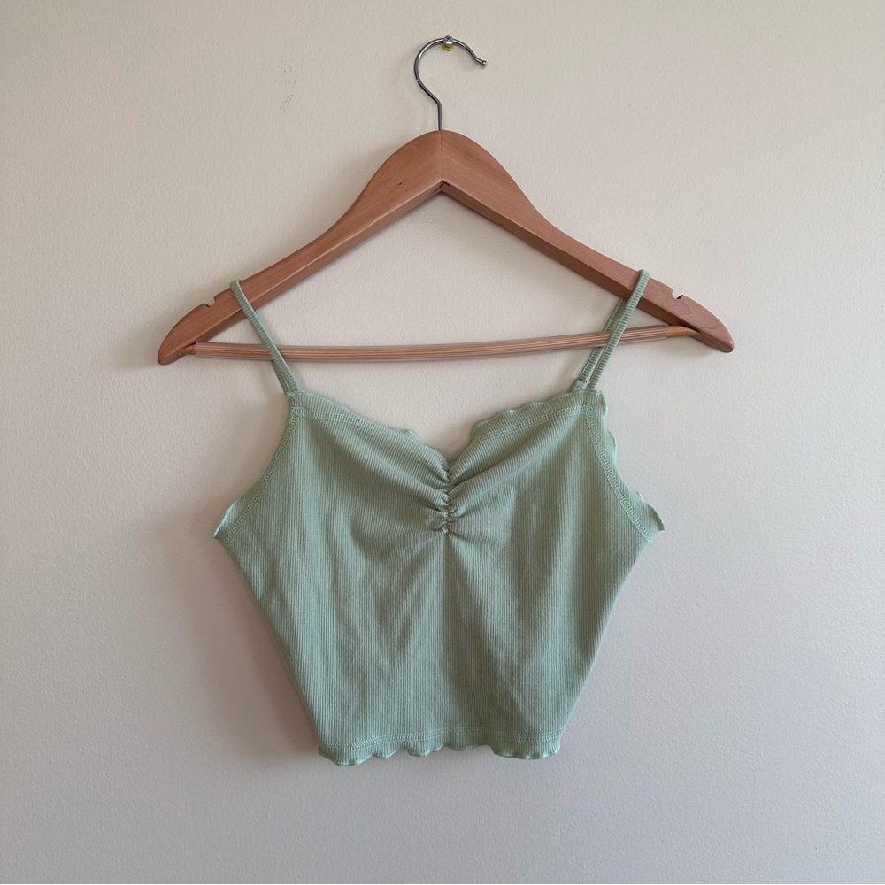 BEAR DANCE Pastel Green Lettuce Edge Tanktop